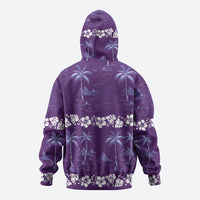 Purple Hawaii Palm Tree Hibiscus Hoodie Fantasy Summer Vibe LT01 - Polynesian Pride