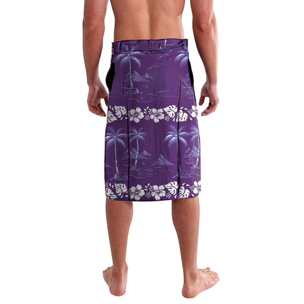Purple Hawaii Palm Tree Hibiscus Lavalava Fantasy Summer Vibe LT01 - Polynesian Pride