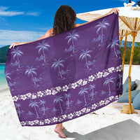 Purple Hawaii Palm Tree Hibiscus Sarong Fantasy Summer Vibe LT01 One Size 44 x 66 inches Purple - Polynesian Pride