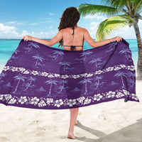 Purple Hawaii Palm Tree Hibiscus Sarong Fantasy Summer Vibe LT01 - Polynesian Pride