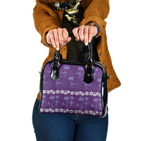 Purple Hawaii Palm Tree Hibiscus Shoulder Handbag Fantasy Summer Vibe LT01 One Size Purple - Polynesian Pride