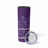 Purple Hawaii Palm Tree Hibiscus Skinny Tumbler Fantasy Summer Vibe LT01 - Polynesian Pride