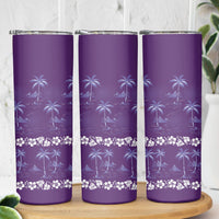 Purple Hawaii Palm Tree Hibiscus Skinny Tumbler Fantasy Summer Vibe LT01 - Polynesian Pride