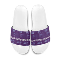 Purple Hawaii Palm Tree Hibiscus Slide Sandals Fantasy Summer Vibe LT01 Purple - Polynesian Pride