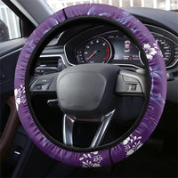 Purple Hawaii Palm Tree Hibiscus Steering Wheel Cover Fantasy Summer Vibe LT01 - Polynesian Pride