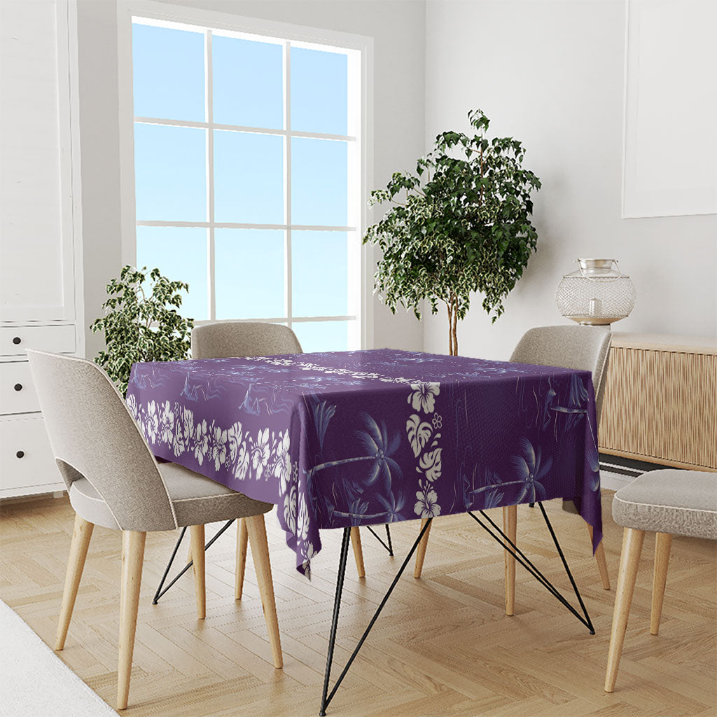 Purple Hawaii Palm Tree Hibiscus Tablecloth Fantasy Summer Vibe LT01 - Polynesian Pride