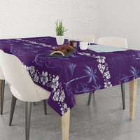 Purple Hawaii Palm Tree Hibiscus Tablecloth Fantasy Summer Vibe LT01 - Polynesian Pride