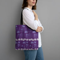 Purple Hawaii Palm Tree Hibiscus Tote Bag Fantasy Summer Vibe LT01 - Polynesian Pride