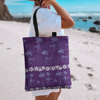 Purple Hawaii Palm Tree Hibiscus Tote Bag Fantasy Summer Vibe LT01 - Polynesian Pride