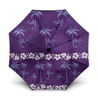 Purple Hawaii Palm Tree Hibiscus Umbrella Fantasy Summer Vibe