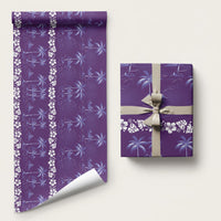 Purple Hawaii Palm Tree Hibiscus Wrapping Paper Fantasy Summer Vibe