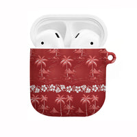 Red Hawaii Palm Tree Hibiscus AirPods Case Fantasy Summer Vibe LT01 Red - Polynesian Pride