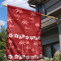 Red Hawaii Palm Tree Hibiscus Garden Flag Fantasy Summer Vibe LT01 - Polynesian Pride