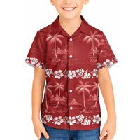 Red Hawaii Palm Tree Hibiscus Hawaiian Shirt Fantasy Summer Vibe LT01 - Polynesian Pride