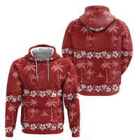 Red Hawaii Palm Tree Hibiscus Hoodie Fantasy Summer Vibe LT01 - Polynesian Pride