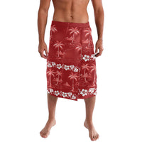 Red Hawaii Palm Tree Hibiscus Lavalava Fantasy Summer Vibe LT01 Red - Polynesian Pride