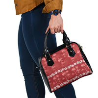 Red Hawaii Palm Tree Hibiscus Shoulder Handbag Fantasy Summer Vibe LT01 - Polynesian Pride
