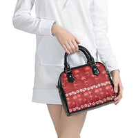 Red Hawaii Palm Tree Hibiscus Shoulder Handbag Fantasy Summer Vibe LT01 - Polynesian Pride