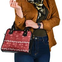 Red Hawaii Palm Tree Hibiscus Shoulder Handbag Fantasy Summer Vibe LT01 - Polynesian Pride