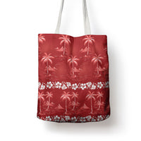 Red Hawaii Palm Tree Hibiscus Tote Bag Fantasy Summer Vibe LT01 - Polynesian Pride