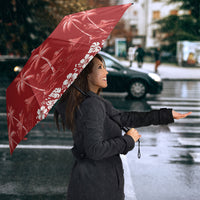 Red Hawaii Palm Tree Hibiscus Umbrella Fantasy Summer Vibe