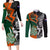 New Zealand and Ireland Rugby Couples Matching Long Sleeve Bodycon Dress and Long Sleeve Button Shirts Silver Fern With Shamrock 2023 World Cup LT01 Art - Polynesian Pride