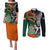 New Zealand and Ireland Rugby Couples Matching Puletasi Dress and Long Sleeve Button Shirts Silver Fern With Shamrock 2023 World Cup LT01 Art - Polynesian Pride