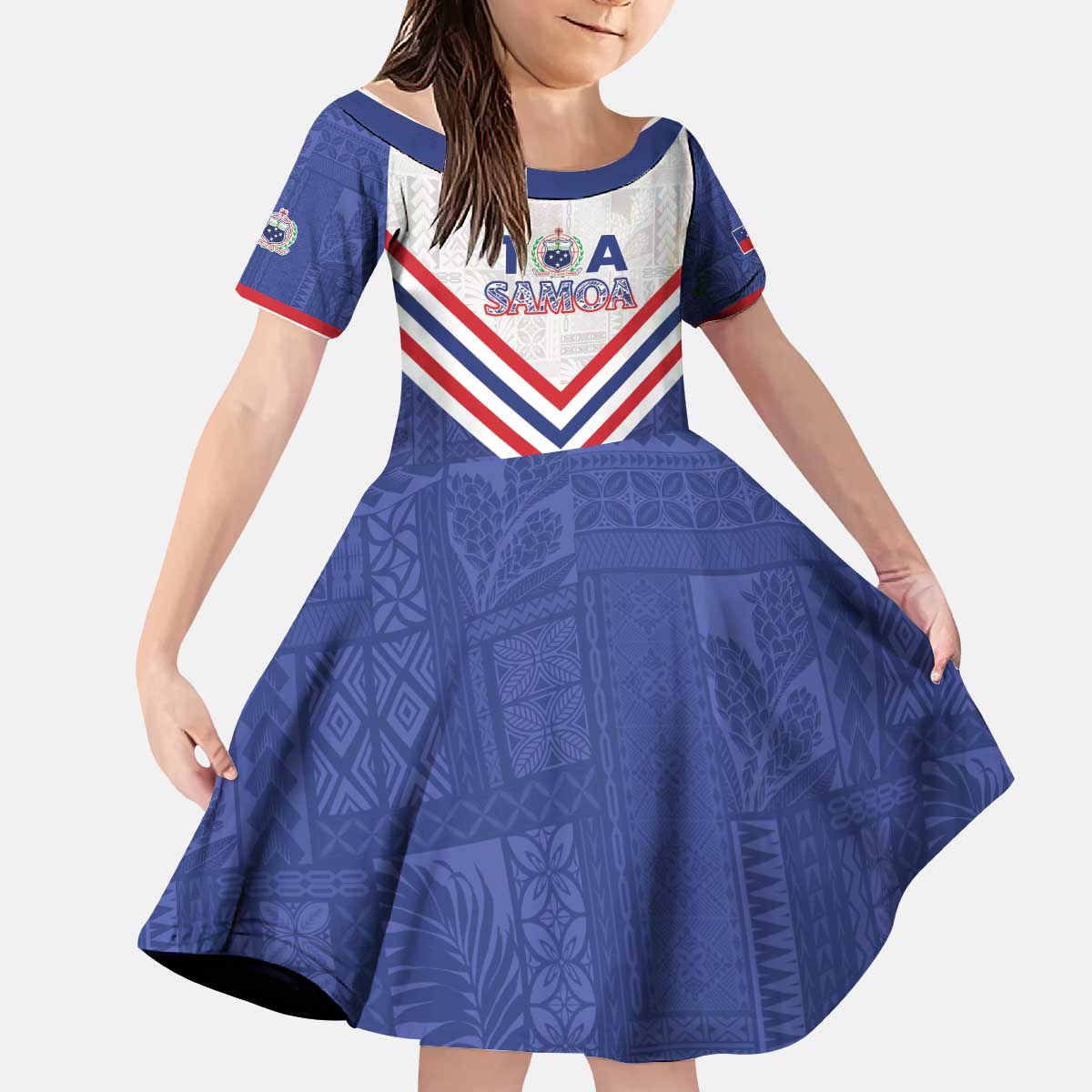 Custom Toa Samoa Rugby Kid Short Sleeve Dress 1992-1993 Special Edition - Polynesian Pride