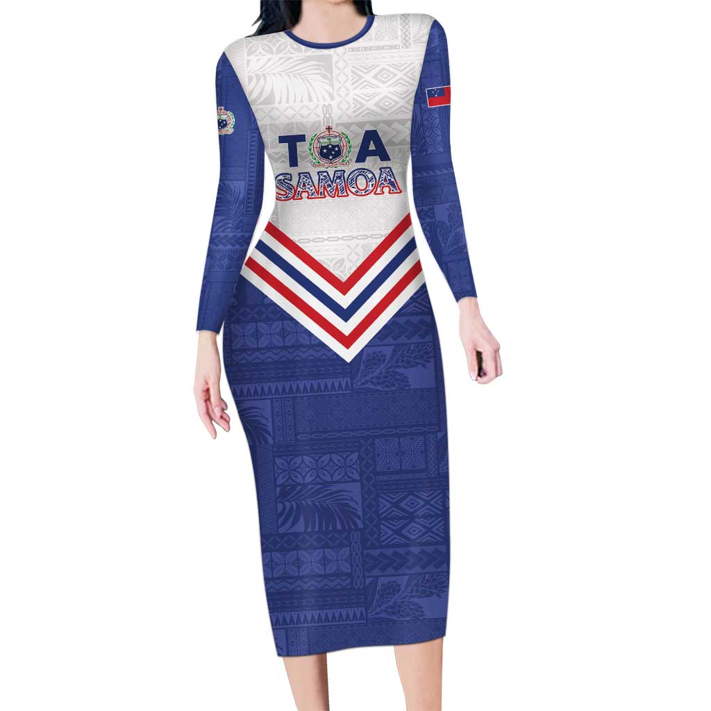 Custom Toa Samoa Rugby Long Sleeve Bodycon Dress 1992-1993 Special Edition - Polynesian Pride