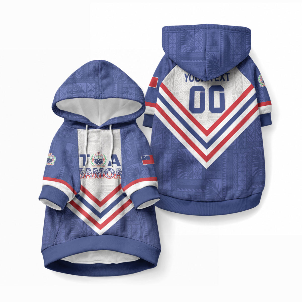 Custom Toa Samoa Rugby Pet Hoodie 1992-1993 Special Edition LT01 Pullover Blue - Polynesian Pride