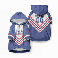 Custom Toa Samoa Rugby Pet Hoodie 1992-1993 Special Edition LT01 Zip-up Blue - Polynesian Pride