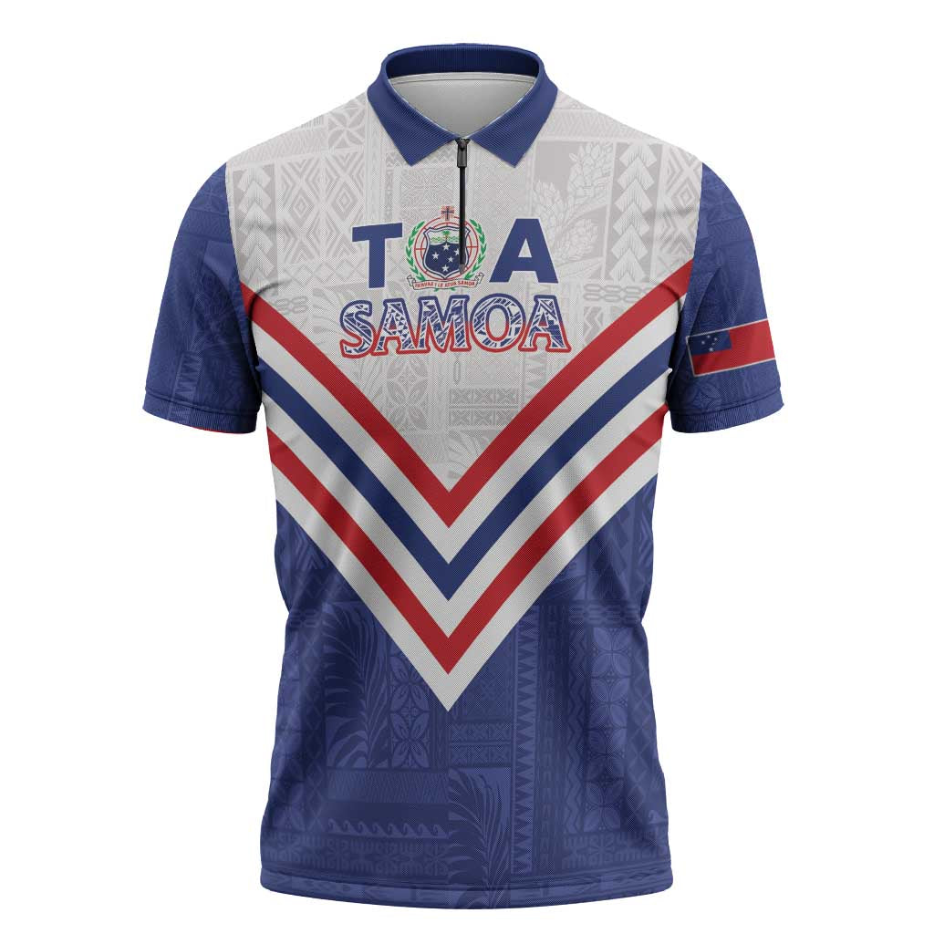 Custom Toa Samoa Rugby Zipper Polo Shirt 1992-1993 Special Edition - Polynesian Pride
