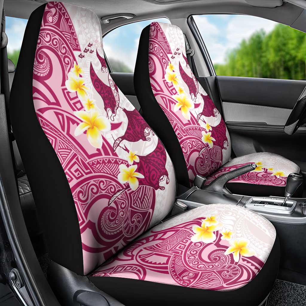 Maori Manta Ray Plumeria Royal Pink Car Seat Cover LT01 - Polynesian Pride