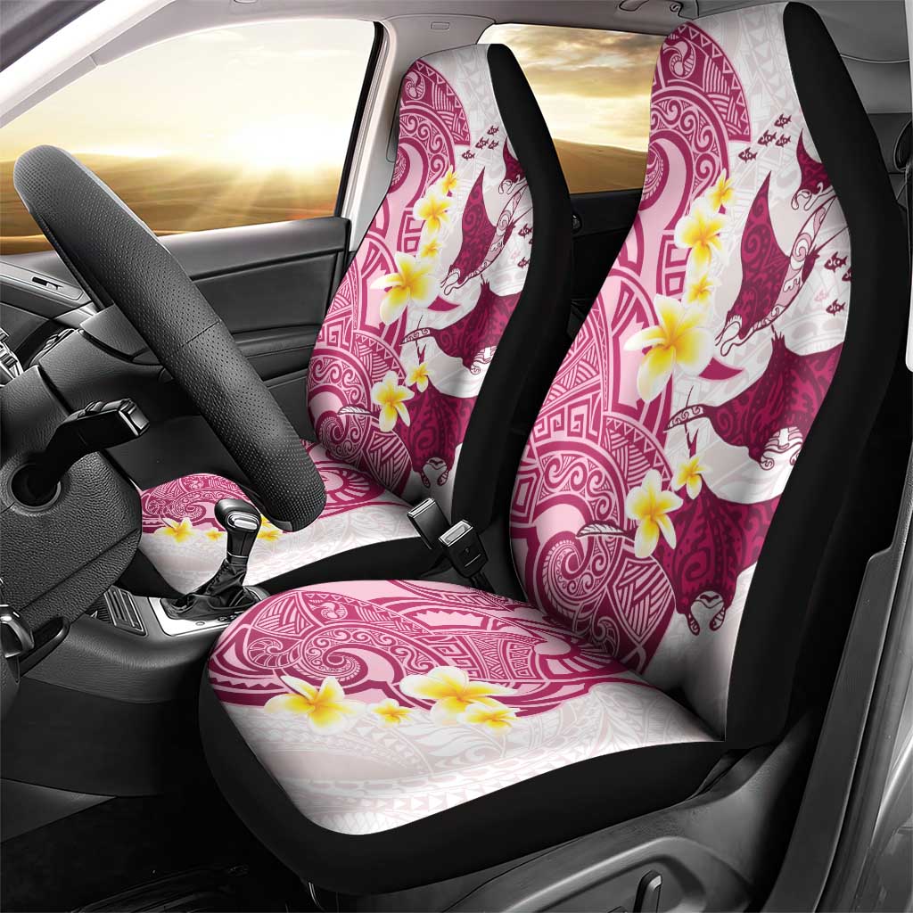 Maori Manta Ray Plumeria Royal Pink Car Seat Cover LT01 - Polynesian Pride