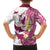 Maori Manta Ray Plumeria Royal Pink Family Matching Puletasi and Hawaiian Shirt