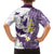 Maori Manta Ray Plumeria Deep Purple Family Matching Puletasi and Hawaiian Shirt