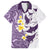 Maori Manta Ray Plumeria Deep Purple Family Matching Puletasi and Hawaiian Shirt