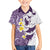 Maori Manta Ray Plumeria Deep Purple Family Matching Puletasi and Hawaiian Shirt