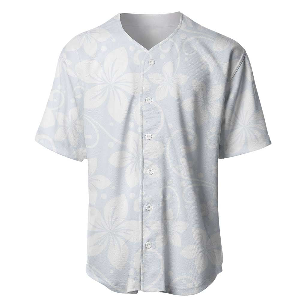 Plumeria Floral White Sunday Baseball Jersey LT01 White - Polynesian Pride