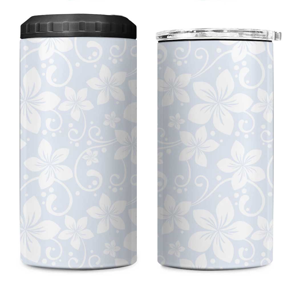 Plumeria Floral White Sunday 4 in 1 Can Cooler Tumbler LT01 One Size: 16 oz White - Polynesian Pride