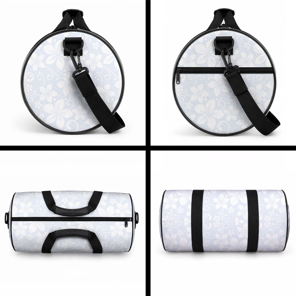 Plumeria Floral White Sunday Duffle Bag LT01 - Polynesian Pride
