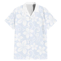 Plumeria Floral White Sunday Family Matching Mermaid Dress and Hawaiian Shirt LT01 Dad's Shirt - Short Sleeve White - Polynesian Pride