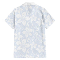 Plumeria Floral White Sunday Family Matching Off Shoulder Short Dress and Hawaiian Shirt LT01 - Polynesian Pride