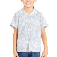 Plumeria Floral White Sunday Family Matching Short Sleeve Bodycon Dress and Hawaiian Shirt LT01 Son's Shirt White - Polynesian Pride