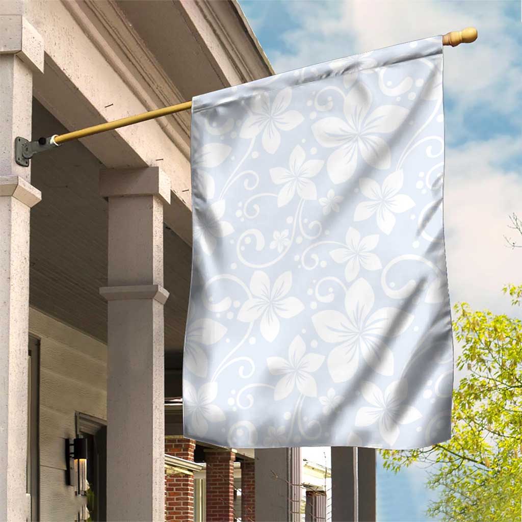 Plumeria Floral White Sunday Garden Flag LT01 House Flag White - Polynesian Pride