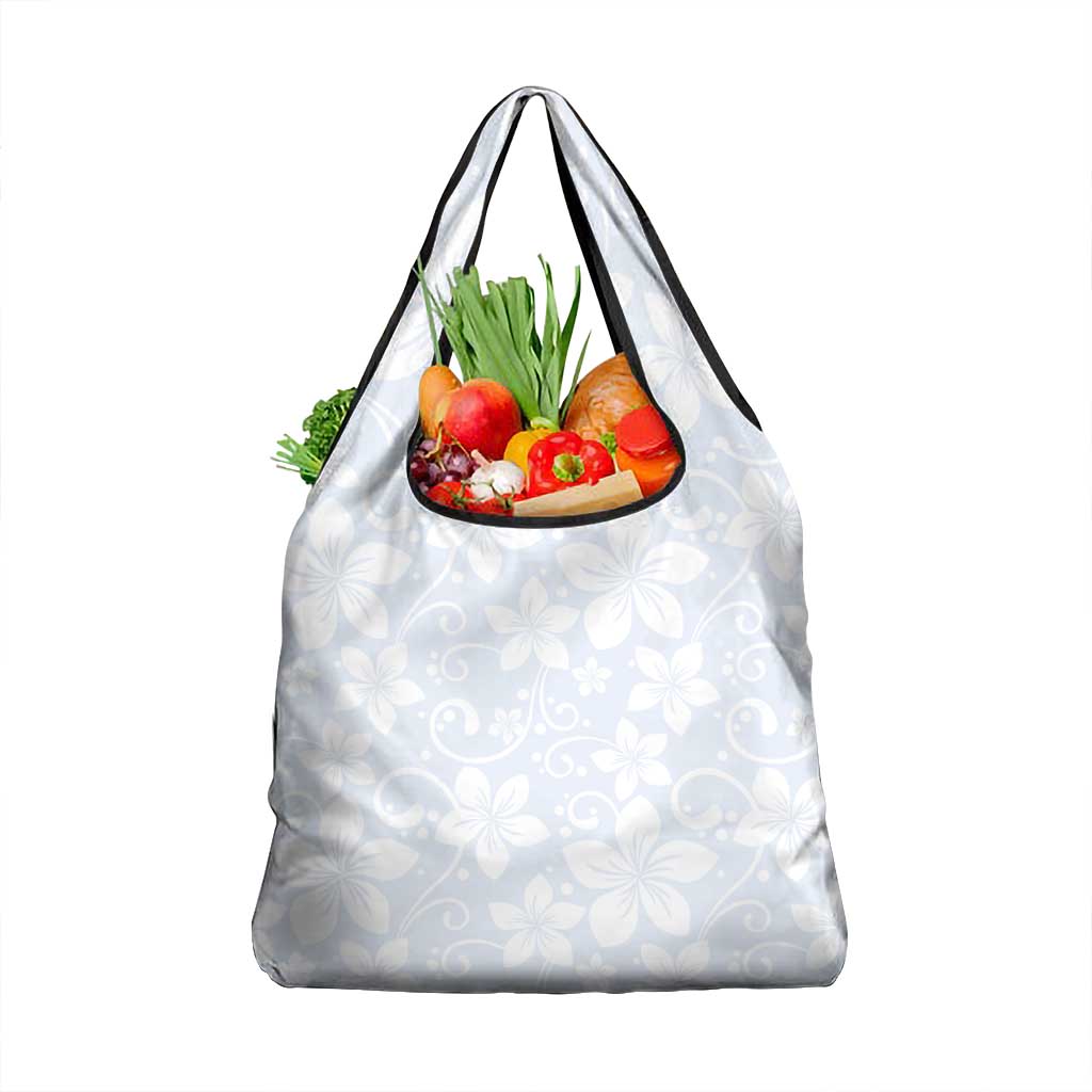 Plumeria Floral White Sunday Grocery Bag LT01 1-pack One Size White - Polynesian Pride