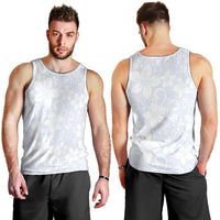 Plumeria Floral White Sunday Men Tank Top