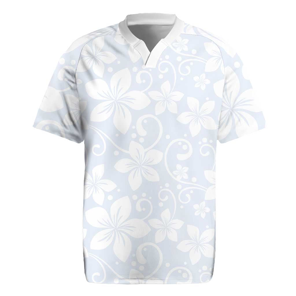 Plumeria Floral White Sunday Rugby Jersey LT01 White - Polynesian Pride
