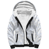 Plumeria Floral White Sunday Sherpa Hoodie