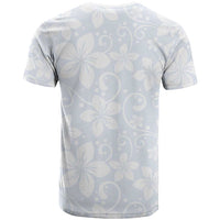 Plumeria Floral White Sunday T Shirt